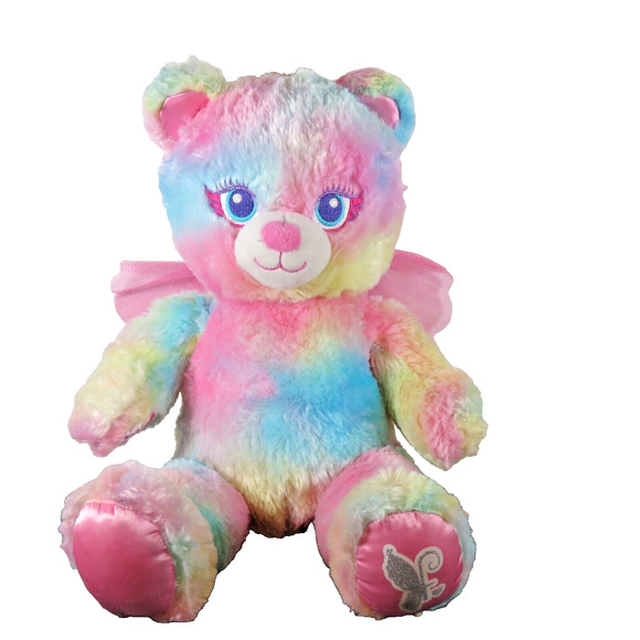 Build A Bear Fairy Friend Plush Stuffed Animal Bear Pastel Tie Dye 16” BAB Wings - Picture 1 of 16